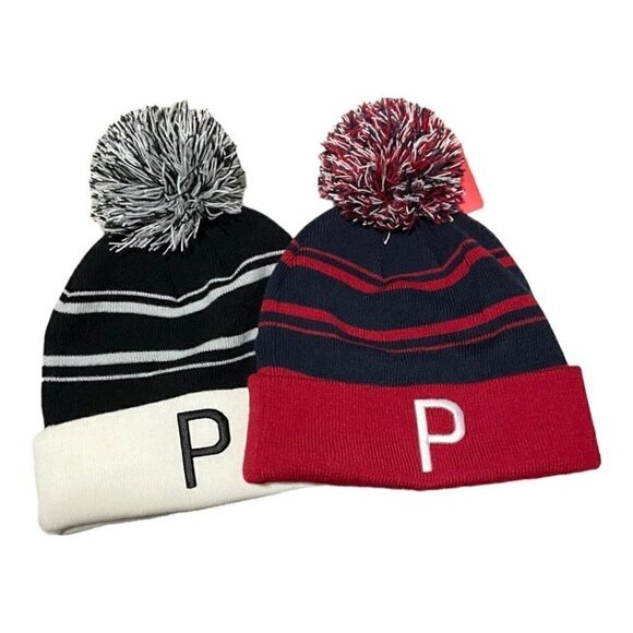 Puma P Removeable Pom Cuffed Beanie (2) - Picture 1 of 12